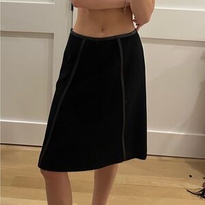 Prada Black Pencil Skirt with Lambskin Trim